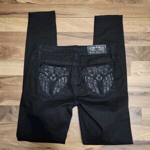 Miss Me Signature Wings Embellished Skinny Black Size 27 Euc